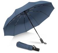 ZOMAKE Compact Umbrella Windproof Strong,Travel Small Umbrella Portable Foldable Brolly Automatic Folding for Women Men,46IN (GreyBlue)