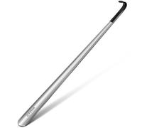 ZOMAKE Extra Long Shoe Horn - Metal Shoehorn Long Handled for Elderly 80 CM,Men Women Stainless Steel Shoe Horns,Large Shoe Spoon with Leather Handle for Boots (Silver)