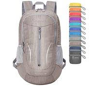 ZOMAKE Foldable Backpack Lightweight 25L Packable Small Backpacks Water Resistant - Hiking Backpack for Outdoor Travel Walking,Camping(Light Gray)