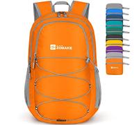 ZOMAKE Foldable Backpack Lightweight Rucksack 28L,Packable Small Backpacks Water Resistant for Travel Hiking Camping Walking Men Women(Orange)