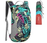 ZOMAKE Foldable Backpack Ultra Lightweight,Packable Rucksack Water Resistant Small Rucksack,Hiking Backpack for Outdoor Travel Walking,Camping (Leaves)