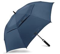 ZOMAKE Large Golf Umbrella Windproof Strong 50 Inch - Big Golfing Umbrellas Double Canopy Vented For Men - Extra Large Oversize Umberella's With Strap(Navy Blue)