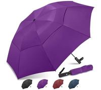 ZOMAKE Golf Umbrella Windproof and Rainproof 54in, Compact Large Umbrella, Big Folding Golfing Brolly Windproof Strong Double Canopy Unbreakable for Men Women (Purple)