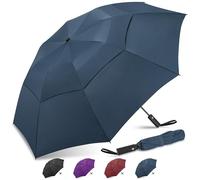 ZOMAKE Golf Umbrella Windproof and Rainproof 54in, Compact Large Umbrella, Big Folding Golfing Brolly Windproof Strong Double Canopy Unbreakable for Men Women (Navy Blue)
