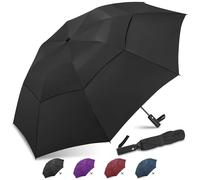 ZOMAKE Golf Umbrella Windproof and Rainproof 54in, Compact Large Umbrella, Big Folding Golfing Brolly Windproof Strong Double Canopy Unbreakable for Men Women (Black)