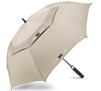 ZOMAKE Golf Umbrella Windproof and Rainproof 54in, Large Umbrella Windproof Strong, Big Golfing Brolly Unbreakable Double Canopy for Men Women (Apricot)