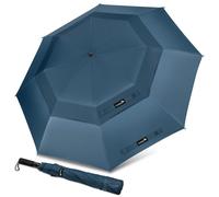ZOMAKE Golf Umbrella Windproof and Rainproof 62in, Compact Large Umbrella, Big Folding Golfing Brolly Windproof Strong Double Canopy Unbreakable for Men Women (Navy Blue)