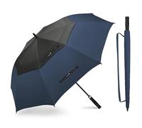 ZOMAKE Golf Umbrella Windproof and Rainproof 62in, Large Umbrella Windproof Strong, Big Double Canopy Golfing Brolly Unbreakable for Men Women (Black/Dark Blue)