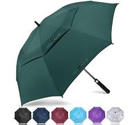 ZOMAKE Golf Umbrella Windproof and Rainproof 62in, Large Umbrella Windproof Strong, Big Golfing Brolly Unbreakable Double Canopy for Men Women (Dark/Green)