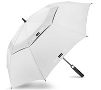ZOMAKE Golf Umbrella Windproof and Rainproof 62in, Large Umbrella Windproof Strong, Big Golfing Brolly Unbreakable Double Canopy for Men Women (White)