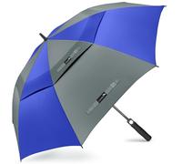 ZOMAKE Golf Umbrella Windproof and Rainproof 62in, Large Umbrella Windproof Strong, Big Golfing Brolly Unbreakable Double Canopy for Men Women (Blue/Grey)