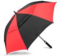ZOMAKE Golf Umbrella Windproof and Rainproof 62in, Large Umbrella Windproof Strong, Big Golfing Brolly Unbreakable Double Canopy for Men Women (Black/Red)