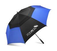 ZOMAKE Golf Umbrella Windproof and Rainproof 62in, Large Umbrella Windproof Strong, Double Canopy Big Golfing Brolly Unbreakable for Men Women (Black/Dark Blue)