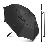 ZOMAKE Golf Umbrella Windproof and Rainproof 62in, Large Umbrella Windproof Strong, Unbreakable Big Golfing Brolly Double Canopy for Men Women (Black)