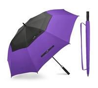 ZOMAKE Golf Umbrella Windproof and Rainproof 68in, Large Umbrella Windproof Strong, Big Double Canopy Golfing Brolly Unbreakable for Men Women (Black/Purple)