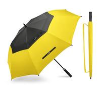 ZOMAKE Golf Umbrella Windproof and Rainproof 68in, Large Umbrella Windproof Strong, Big Double Canopy Golfing Brolly Unbreakable for Men Women (Black/Yellow)