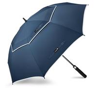ZOMAKE Golf Umbrella Windproof and Rainproof 68in, Large Umbrella Windproof Strong, Big Golfing Brolly Unbreakable Double Canopy for Men Women with Reflective Strips (New Navy Blue)