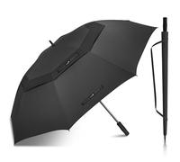 ZOMAKE Golf Umbrella Windproof and Rainproof 80in, Large Umbrella Windproof Strong, Manual Open Extra Large Big Golfing Brolly Double Canopy Unbreakable Manual for Men Women (Black)
