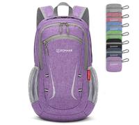 ZOMAKE Lightweight Foldable Backpack, 20L Packable Rucksack Folding Small Back Pack Foldaway Ultralight Daypack for Women Men Travel Hiking Walking (Purple)