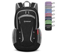 ZOMAKE Lightweight Foldable Backpack, 20L Packable Rucksack Folding Small Back Pack Foldaway Ultralight Daypack for Women Men Travel Hiking Walking (Black)