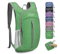 ZOMAKE Lightweight Foldable Backpack,Packable Rucksack 10L Ultra Light Small collapsible daypack For Men Women Travel Hiking Walking(Dark Green)