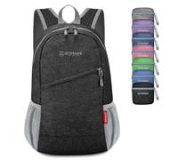 ZOMAKE Lightweight Foldable Backpack,Packable Rucksack 10L Ultra Light Small collapsible daypack For Men Women Travel Hiking Walking(Black)