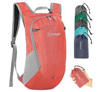 ZOMAKE Lightweight Foldable Backpack,Packable Rucksack 18L Ultra Light Small collapsible daypack For Men Women Travel Hiking Walking(Red)