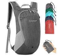 ZOMAKE Lightweight Foldable Backpack,Packable Rucksack 18L Ultra Light Small collapsible daypack For Men Women Travel Hiking Walking(Black)