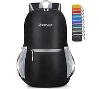 ZOMAKE Lightweight Foldable Backpack Packable Rucksack (20L/Black) | Folding Small Back Pack Foldaway Ultralight Daypack for Women Men Travel Hiking Walking