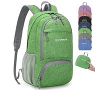 ZOMAKE Lightweight Foldable Backpack, Packable Rucksack (20L/Dark Green C) | Folding Small Back Pack Foldaway Ultralight Daypack for Women Men Travel Hiking Walking