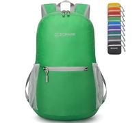ZOMAKE Lightweight Foldable Backpack, Packable Rucksack 20L Folding Small Back Pack Foldaway Ultralight Daypack for Women Men Travel Hiking Walking (Grass Green)