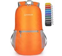 ZOMAKE Lightweight Foldable Backpack Packable Rucksack (20L/Orange) | Folding Small Back Pack Foldaway Ultralight Daypack for Women Men Travel Hiking Walking