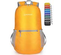 ZOMAKE Lightweight Foldable Backpack, Packable Rucksack 20L Folding Small Back Pack Foldaway Ultralight Daypack for Women Men Travel Hiking Walking (Yellow/S)