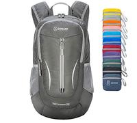 ZOMAKE Lightweight Foldable Backpack, Packable Rucksack 25L Folding Small Back Pack Foldaway Ultralight Daypack for Women Men Travel Hiking Walking (Dark gray)