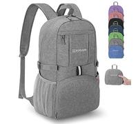 ZOMAKE Lightweight Foldable Backpack Packable Rucksack (25L/Grey D) | Folding Small Back Pack Foldaway Ultralight Daypack for Women Men Travel Hiking Walking