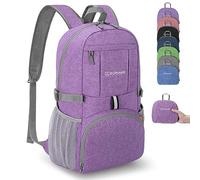 ZOMAKE Lightweight Foldable Backpack Packable Rucksack (25L/Purple D) | Folding Small Back Pack Foldaway Ultralight Daypack for Women Men Travel Hiking Walking