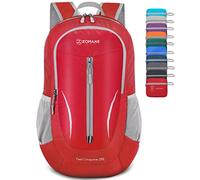 ZOMAKE Ultra Lightweight Foldable Backpack,Packable Rucksack 25L Small Travel Daypack Water Resistant For Men Women Outdoor Hiking Walking(Red)
