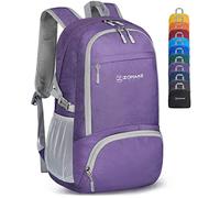 ZOMAKE Lightweight Foldable Backpack, Packable Rucksack 30L Folding Small Back Pack Foldaway Ultralight Daypack for Women Men Travel Hiking Walking (Purple)