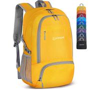 ZOMAKE Lightweight Foldable Backpack, Packable Rucksack 30L Folding Small Back Pack Foldaway Ultralight Daypack for Women Men Travel Hiking Walking (Yellow)