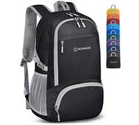 ZOMAKE Lightweight Foldable Backpack,Packable Rucksack 30L Small Walking Rucksacks Travel Daypack Water Resistant For Men Women Outdoor Hiking(Black)