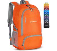 ZOMAKE Lightweight Foldable Backpack,Packable Rucksack 30L Ultra Light collapsible daypack For Men Women Travel Hiking Walking(Orange)