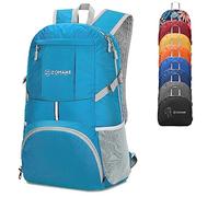 ZOMAKE 35L Lightweight Foldable Backpack Packable Foldable Rucksack,Walking Rucksacks Travel Daypack Water Resistant For Men Women Outdoor Hiking(Light Blue)