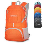 ZOMAKE Lightweight Foldable Backpack,Packable Rucksack 35L Ultra Light collapsible daypack For Men Women Travel Hiking Walking(Orange)