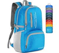 ZOMAKE Lightweight Foldable Backpack, Packable Rucksack 35L Folding Small Back Pack Foldaway Ultralight Daypack for Women Men Travel Hiking Walking (Light blue)