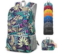 ZOMAKE Lightweight Foldable Backpack, Packable Rucksack 35L Folding Small Back Pack Foldaway Ultralight Daypack Collapsible for Women Men Travel Hiking Walking (Leaves)