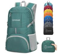 ZOMAKE 35L Lightweight Foldable Backpack Packable Foldable Rucksack,Walking Rucksacks Travel Daypack Water Resistant For Men Women Outdoor Hiking(Dark Green)