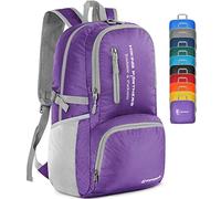 ZOMAKE Lightweight Foldable Backpack, Packable Rucksack 35L Folding Small Back Pack Foldaway Ultralight Daypack for Women Men Travel Hiking Walking (Purple)