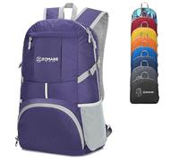 ZOMAKE Lightweight Foldable Backpack Packable Rucksack (35L/Purple) | Folding Small Back Pack Foldaway Ultralight Daypack for Women Men Travel Hiking Walking