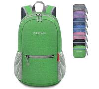 ZOMAKE Lightweight Foldable Backpack, Packable Rucksack Folding Small Back Pack 10L Foldaway Ultralight Daypack Collapsible for Women Men Travel Hiking Walking (Dark Green)