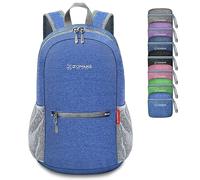 ZOMAKE Lightweight Foldable Backpack, Packable Rucksack Folding Small Back Pack 10L Foldaway Ultralight Daypack Collapsible for Women Men Travel Hiking Walking (Dark Blue)